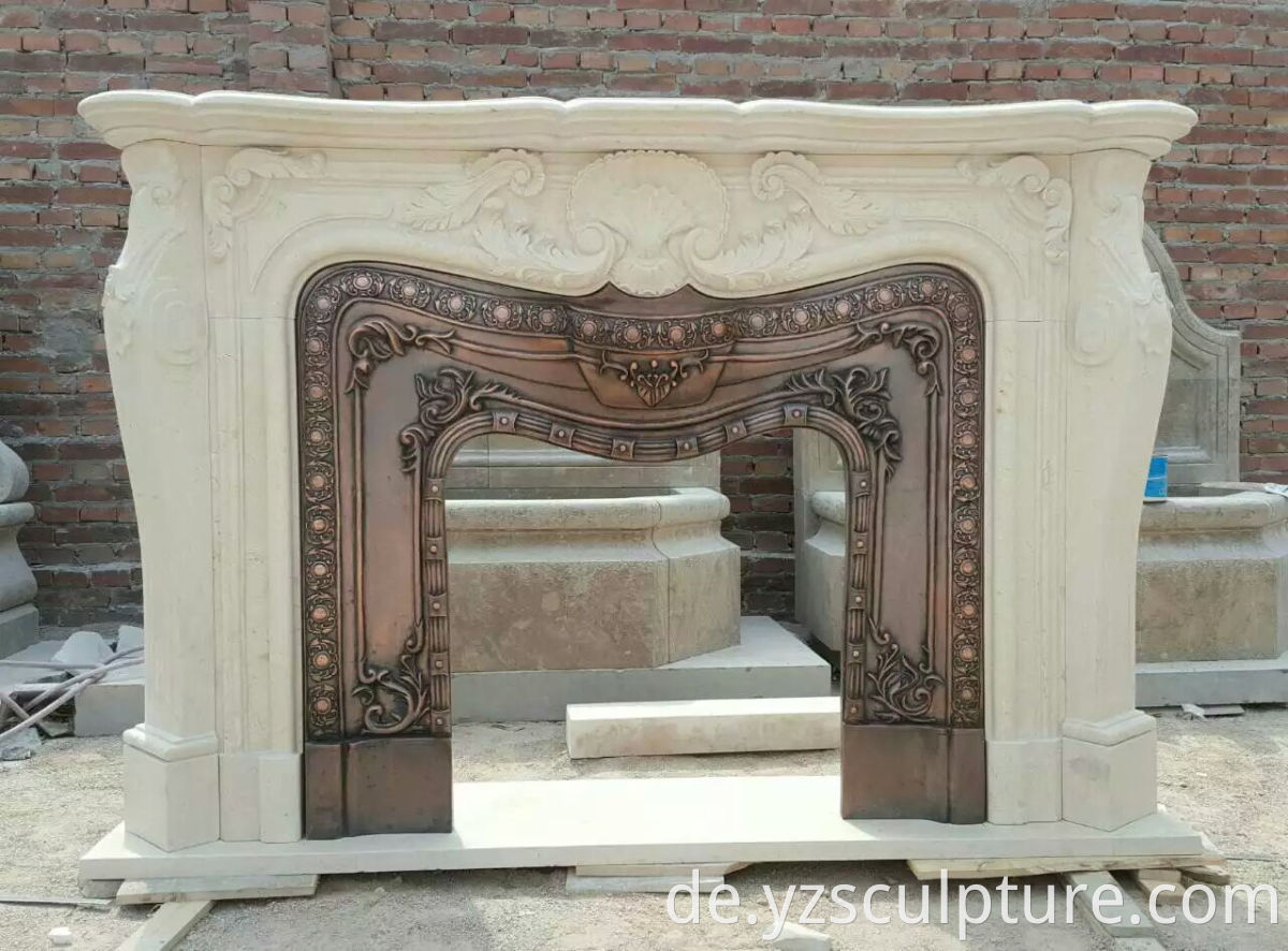 Egypt Cream fireplace mantel